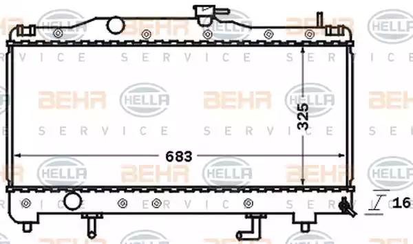 Радиатор, охлаждение двигател 8MK 376 726-561 HELLA