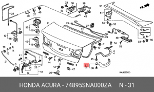 Накладка крышки багажника 74895SNA000ZA HONDA