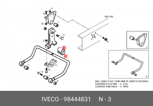 Подвеска, стабилизатор 98444831 IVECO