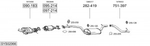 Средний глушитель выхлопных газов 228227 BOSAL