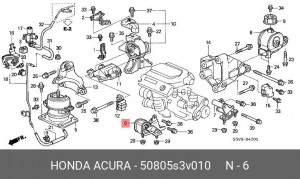 Опора коробки передач 50805-S3V-010 HONDA