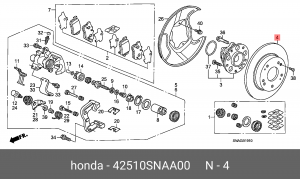 Тормозной диск 42510-SNA-A00 HONDA