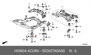 Кронштейн крепления подрамника 50265TA0A00 HONDA