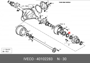 Уплотняющее кольцо, ступица колеса 40102283 IVECO