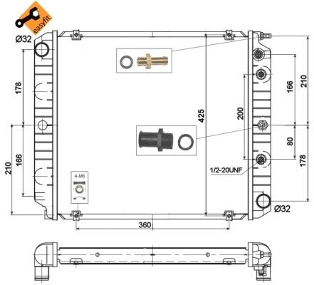 Радиатор, охлаждение двигател 51586 NRF