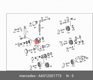 Натяжитель ролика ремня приводного A 601 200 17 73 MERCEDES BENZ