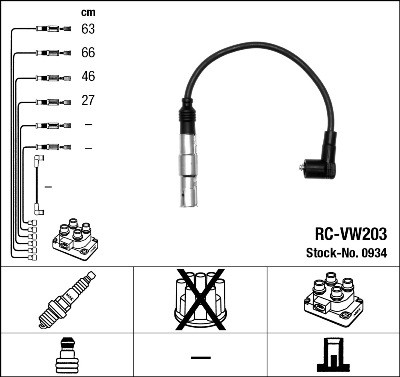 Ккомплект проводов зажигания RCVW203 NGK NTK