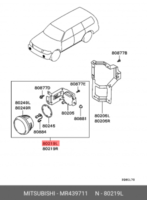 Фары противотуманные (комплект) MR439711 MITSUBISHI