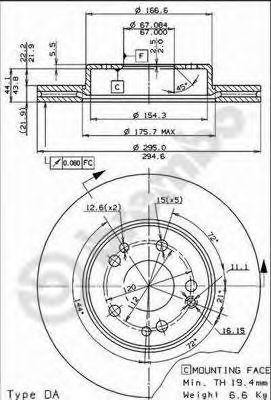 Тормозной диск 09.5627.10 BREMBO