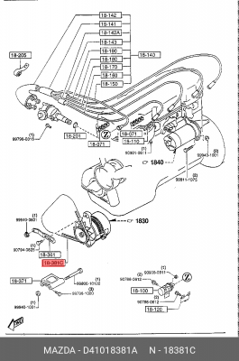 Клиновой ремень D41018381A MAZDA