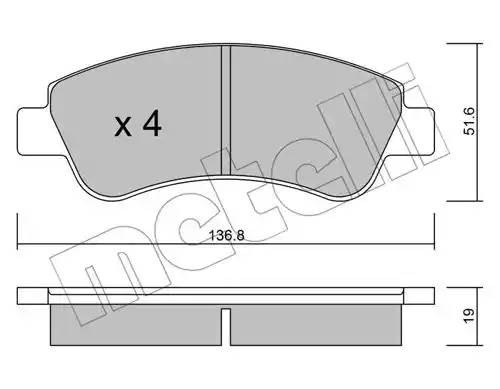 Комплект тормозных колодок, диско 2203270 METELLI