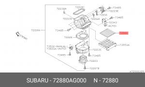 Фильтр, воздух во внутренном пространстве 72880-AG000 SUBARU
