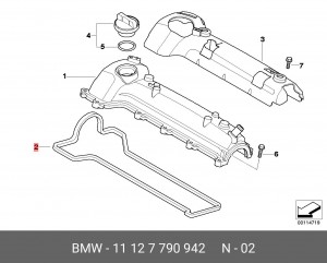 Прокладка, крышка головки цилиндра 11 12 7790942 BMW