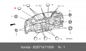 Заглушка деталей кузова 82871671000 HONDA