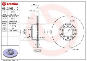 Тормозной диск 09.2465.10 BREMBO