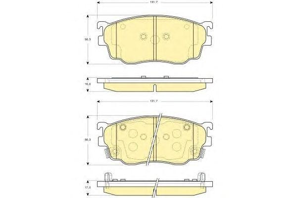 Комплект тормозных колодок, диско 6132539 GIRLING