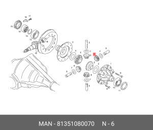 Сателлит дифференциала 81351080070 MAN
