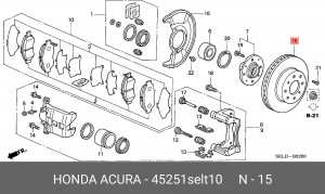 Тормозной диск 45251-SEL-T10 HONDA