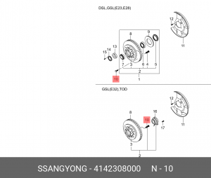 Шпилька ступицы колеса 4142308000 SSANG YONG
