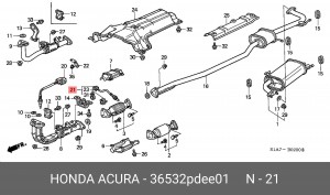 Датчик кислородный (лямбда-зонд) 36532PDEE01 HONDA