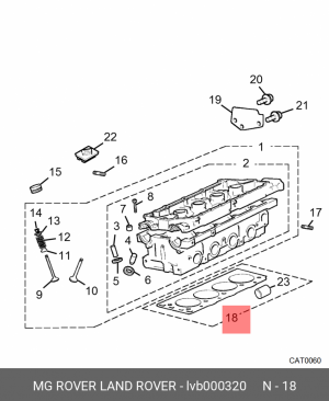 Прокладка, головка цилиндра LVB000320 LAND ROVER