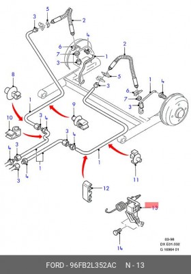 Регулятор тормозных сил 96FB2L352AC FORD