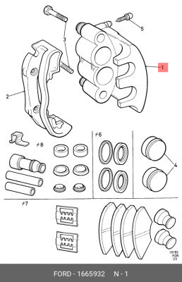Тормозной суппорт 1665932 FORD