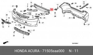 Кронштейн крепления бампера 71505SAA000 HONDA