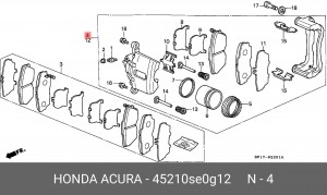 Тормозной суппорт 45210SE0G12 HONDA