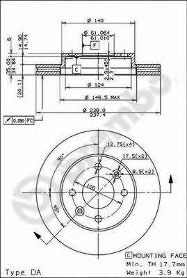Тормозной диск 09.3148.14 BREMBO