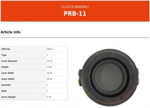 Подшипник выжимной сцепления PRB11 VALEO PHC