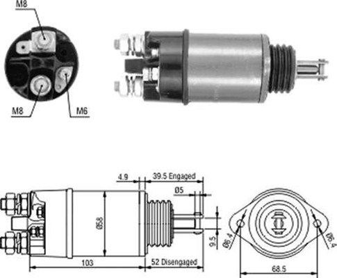 Тяговое реле, стартер 940113050449 MAGNETI MARELLI