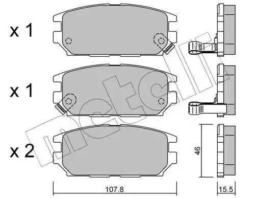 Комплект тормозных колодок, диско 2204830 METELLI