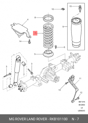 Пружина ходовой части RKB101100 LAND ROVER