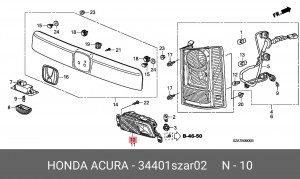 Фара головного света 34401SZAR02 HONDA