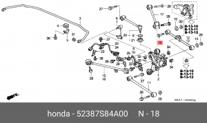 Болт регулировочный схода - развала 52387S84A00 HONDA
