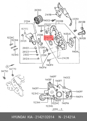 Уплотняющее кольцо, коленчатый вал 2142132014 HYUNDAI KIA