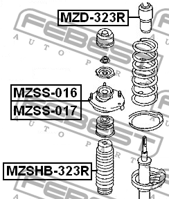 Пыльник амортизатора подвески MZSHB-323R FEBEST