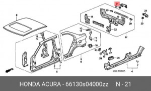 Задняя стенка 66130S04000ZZ HONDA