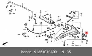 Подшипник ступицы колеса со ступицей (комплект) 91351S10A00 HONDA