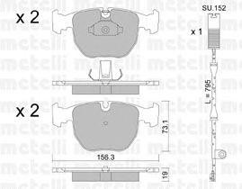 Комплект тормозных колодок, диско 2205591K METELLI