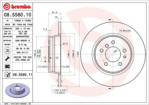Тормозной диск 08.5580.10 BREMBO