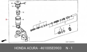 Главный тормозной цилиндр 46100SE0903 HONDA