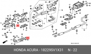 Уплотнительное кольцо, выпускной тр 18229SV1X31 HONDA