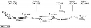 Средний глушитель выхлопных газов 285551 BOSAL
