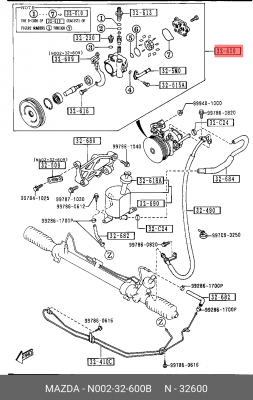 Гидравлический насос, рулевое управление N002-32-600B MAZDA