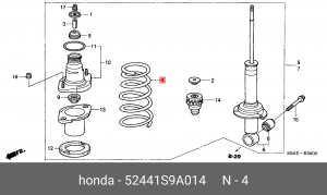 Пружина подвески 52441-S9A-014 HONDA