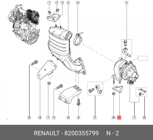 Прокладка, выпускной трубопровод 8200355799 RENAULT