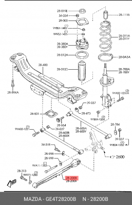 Рычаг подвески GE4T-28-200B MAZDA