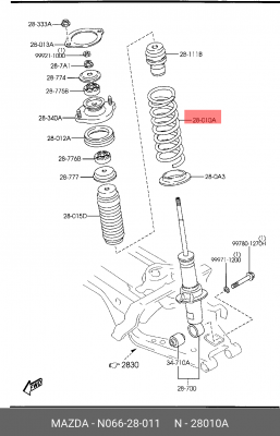 Пружина подвески N066-28-011 MAZDA